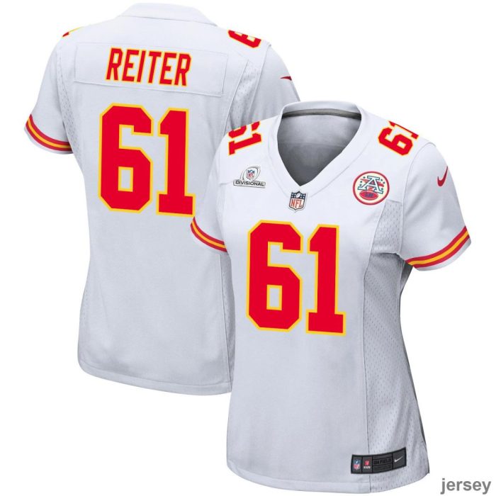 Austin Reiter 61 Kansas City Chiefs Super Bowl LVIII Patch Game Women Jersey - White