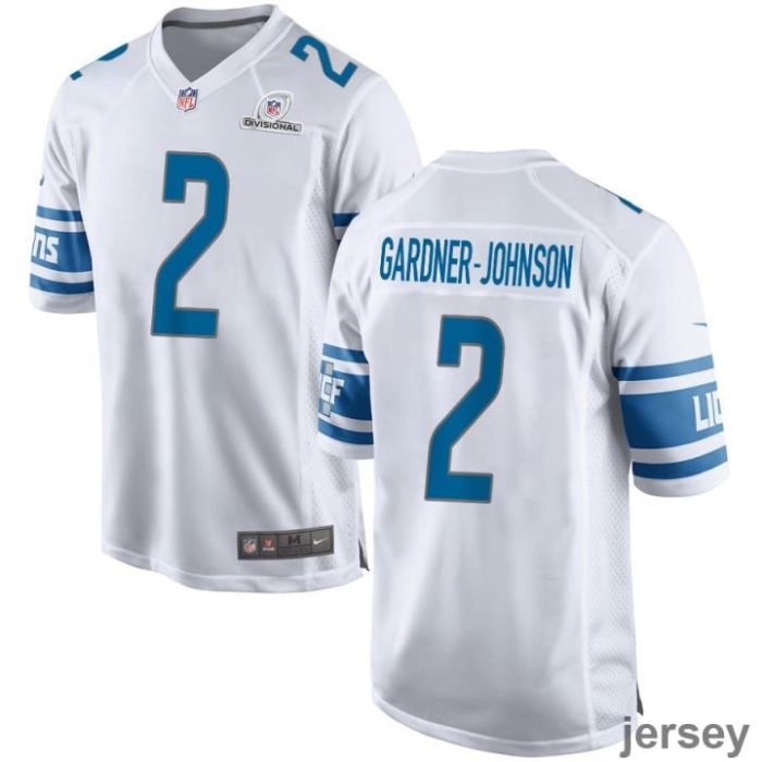 C.J. Gardner-Johnson 2 Detroit Lions 2024 Divisional Patch Game Men Jersey - White