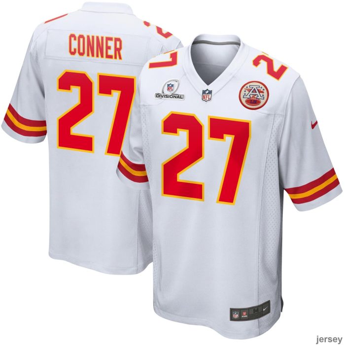 Chamarri Conner 27 Kansas City Chiefs 2024 Divisional Patch Game Men Jersey - White