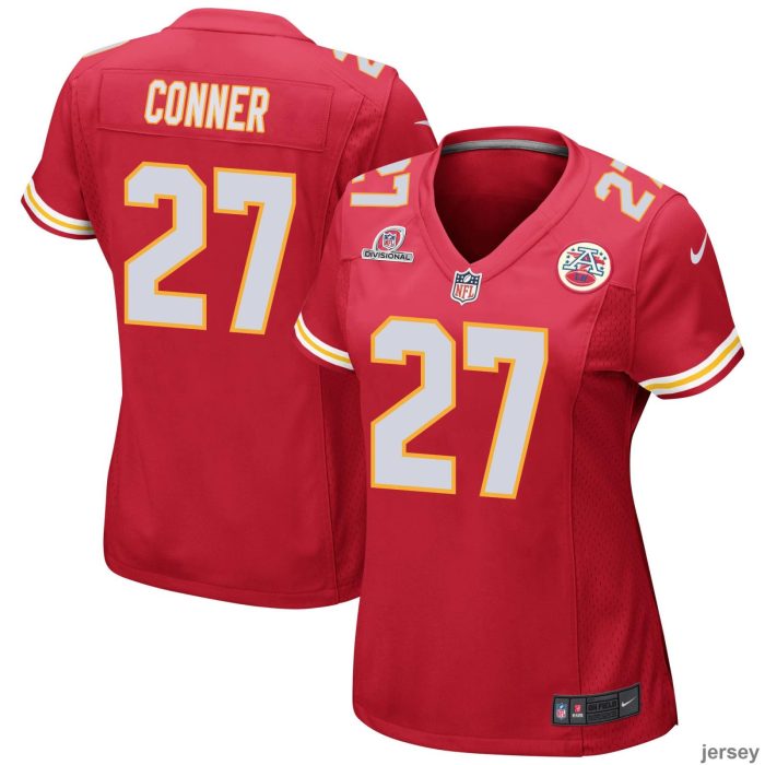 Chamarri Conner 27 Kansas City Chiefs 2024 Divisional Patch Game Women Jersey - Red