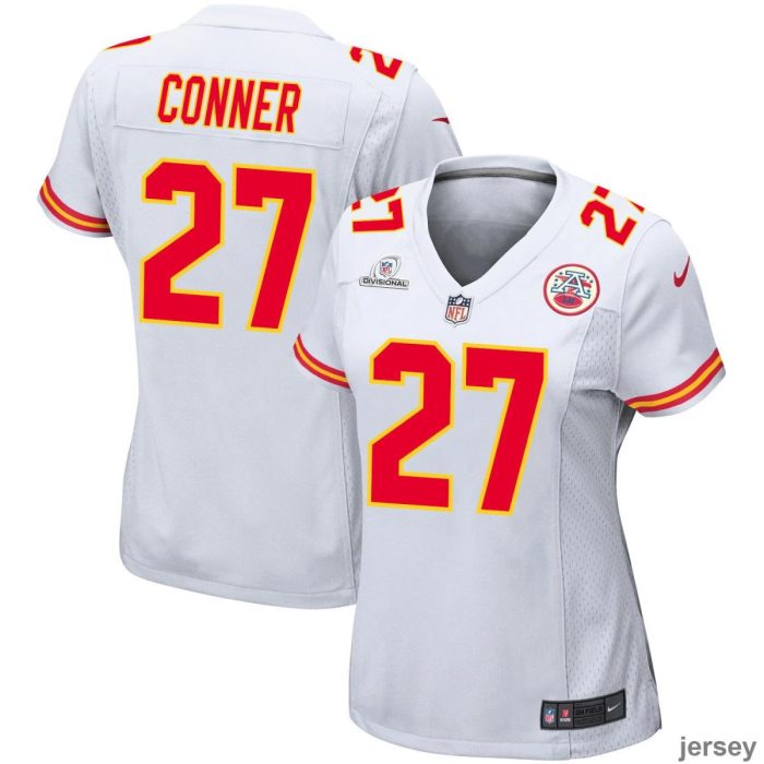 Chamarri Conner 27 Kansas City Chiefs 2024 Divisional Patch Game Women Jersey - White