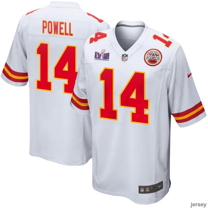 Cornell Powell 14 Kansas City Chiefs Super Bowl LVIII Patch Game Men Jersey - White