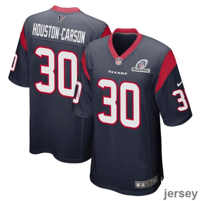 DeAndre Houston-Carson 30 Houston Texans 2024 Divisional Patch Game Men Jersey - Navy