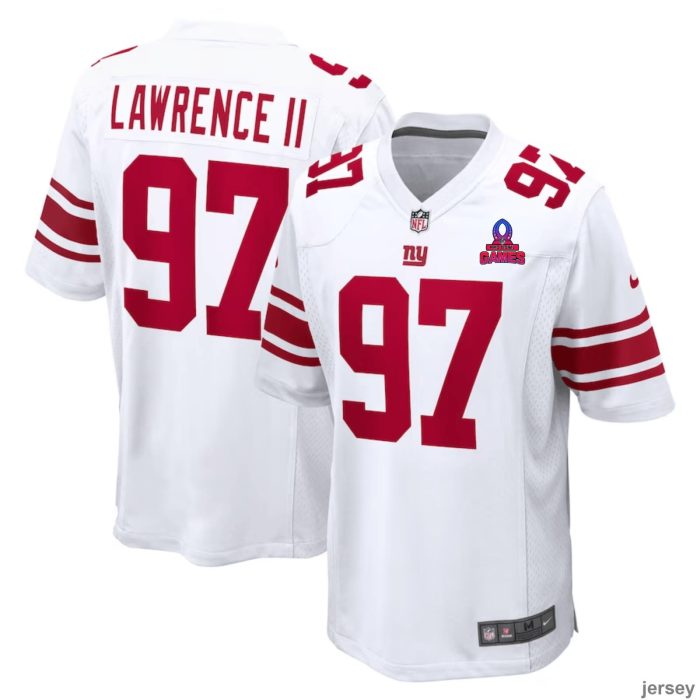 Dexter Lawrence II 97 New York Giants 2024 Pro Bowl Patch Game Men Jersey - White