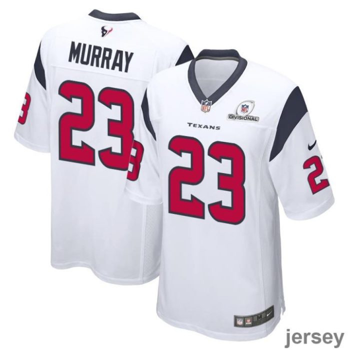 Eric Murray 23 Houston Texans 2024 Divisional Patch Game Men Jersey - White