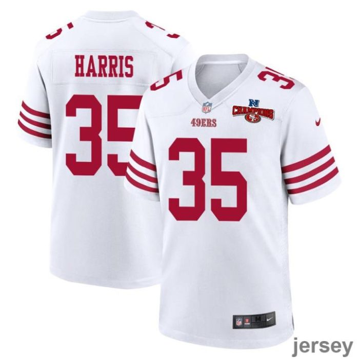 Erik Harris 35 San Francisco 49ers NFC Champions Patch Game Men Jersey - White