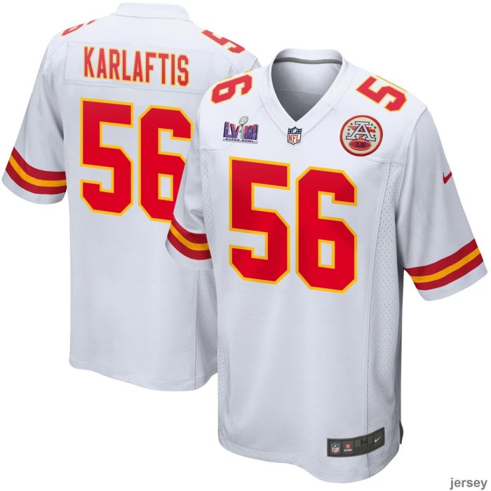 George Karlaftis 56 Kansas City Chiefs Super Bowl LVIII Patch Game Men Jersey - White