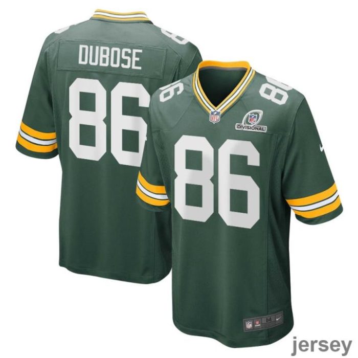 Grant DuBose 86 Green Bay Packers 2024 Divisional Patch Game Men Jersey - Green