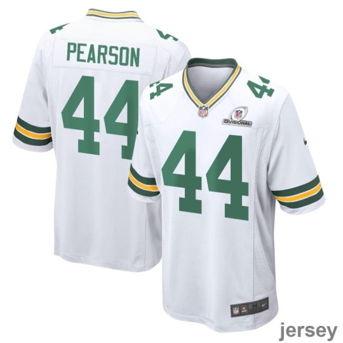 Henry Pearson 44 Green Bay Packers 2024 Divisional Patch Game Men Jersey - White