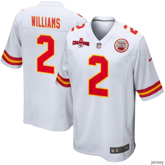 Joshua Williams 2 Kansas City Chiefs AFC Champions Patch Game Men Jersey - White