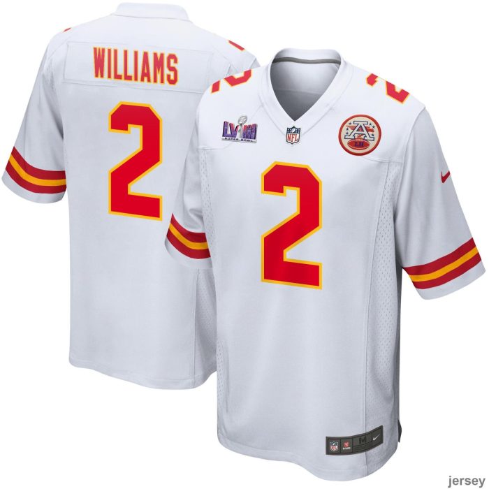 Joshua Williams 2 Kansas City Chiefs Super Bowl LVIII Patch Game Men Jersey - White