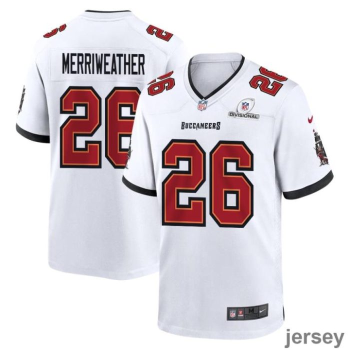 Kaevon Merriweather 26 Tampa Bay Buccaneers 2024 Divisional Patch Game Men Jersey - White