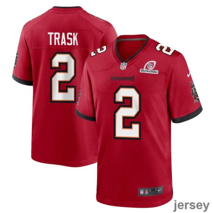 Kyle Trask 2 Tampa Bay Buccaneers 2024 Divisional Patch Game Men Jersey - Red