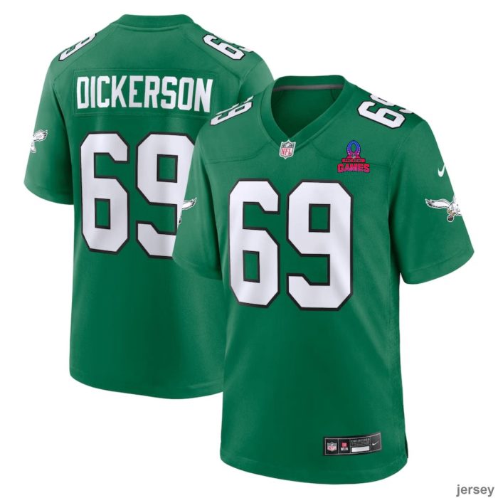 Landon Dickerson 69 Philadelphia Eagles 2024 Pro Bowl Patch Alternate Game Men Jersey - Kelly Green