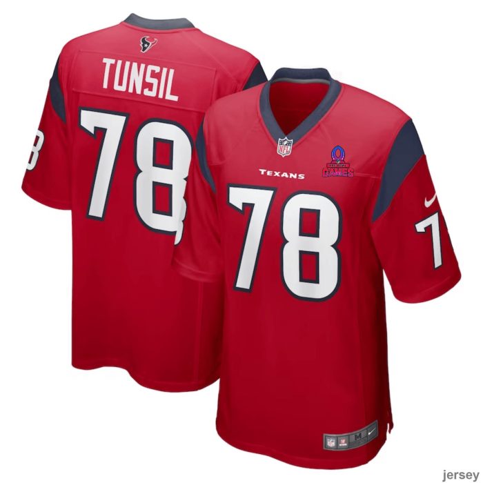 Laremy Tunsil 78 Houston Texans 2024 Pro Bowl Patch Alternate Game Men Jersey - Red