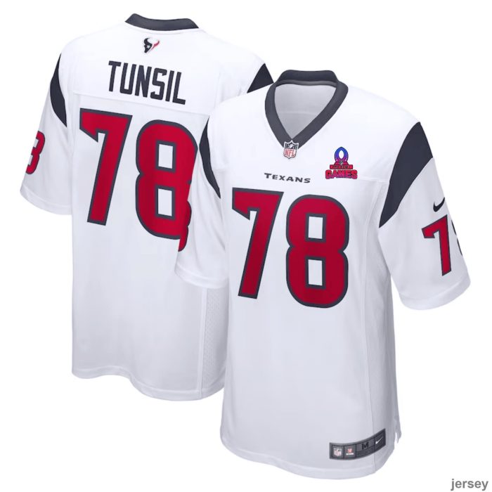 Laremy Tunsil 78 Houston Texans 2024 Pro Bowl Patch Game Men Jersey - White