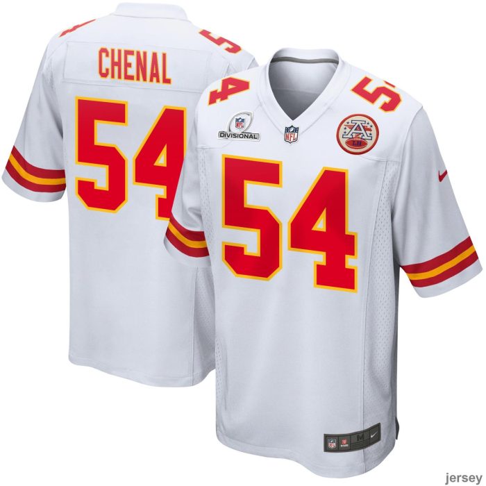 Leo Chenal 54 Kansas City Chiefs 2024 Divisional Patch Game Men Jersey - White