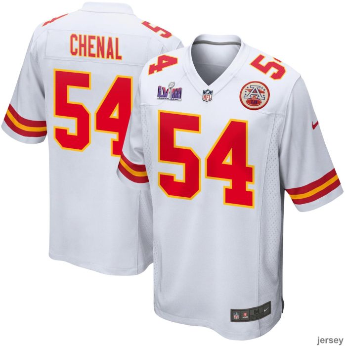 Leo Chenal 54 Kansas City Chiefs Super Bowl LVIII Patch Game Men Jersey - White