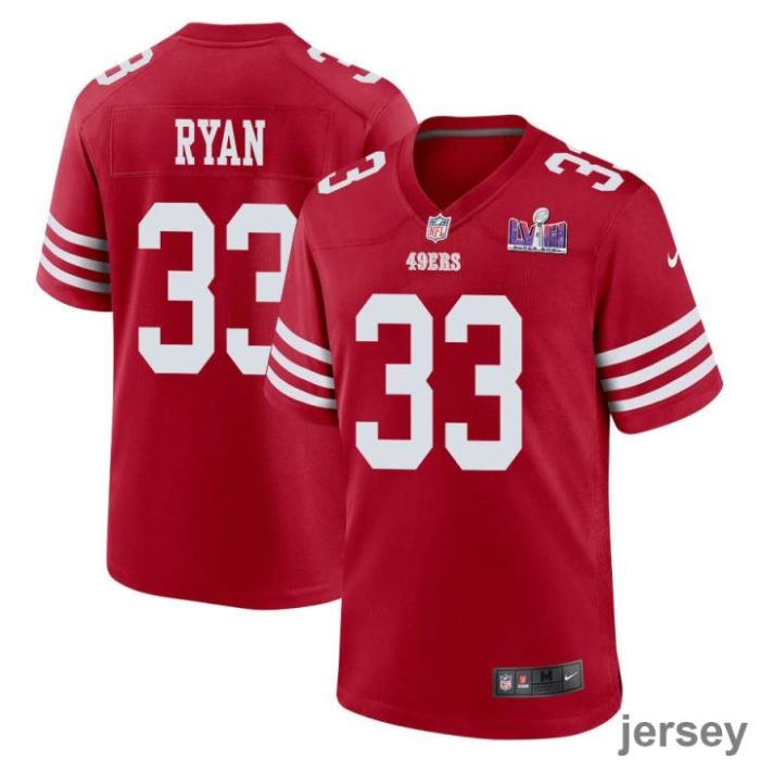 Logan Ryan 33 San Francisco 49ers Super Bowl LVIII Patch Game Men Jersey - Scarlet