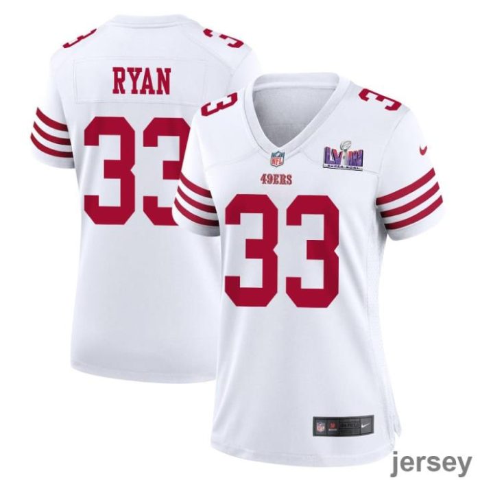 Logan Ryan 33 San Francisco 49ers Super Bowl LVIII Patch Game Women Jersey - White