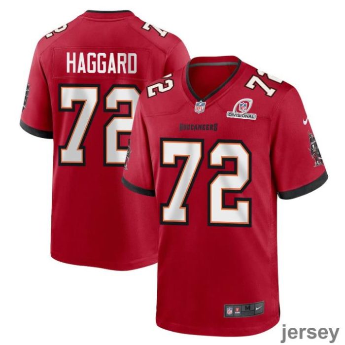 Luke Haggard 72 Tampa Bay Buccaneers 2024 Divisional Patch Game Men Jersey - Red