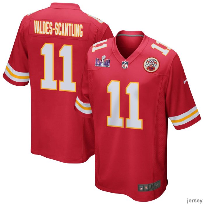 Marquez Valdes-Scantling 11 Kansas City Chiefs Super Bowl LVIII Patch Game Men Jersey - Red