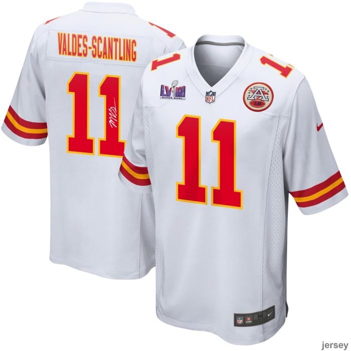 Marquez Valdes-Scantling 11 Signed Kansas City Chiefs Super Bowl LVIII Game Men Jersey - White