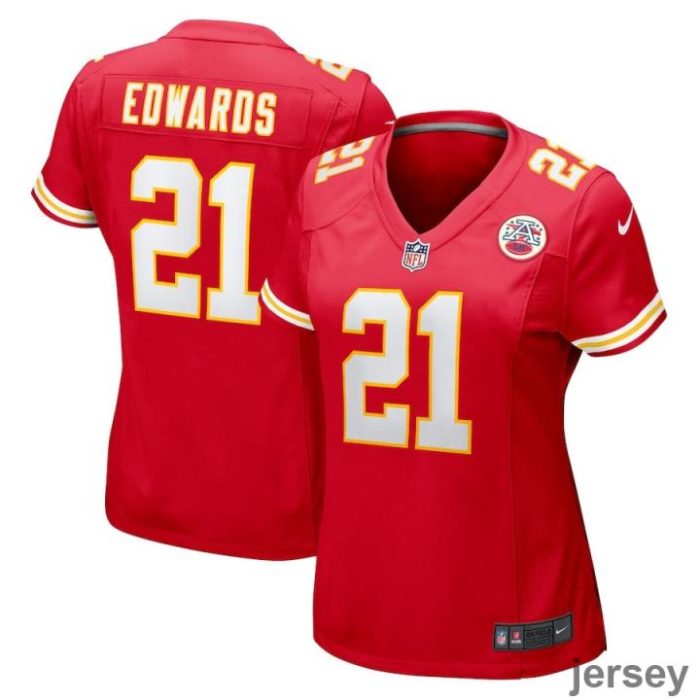 Mike Edwards 21 Kansas City Chiefs Women Game Jersey - Red