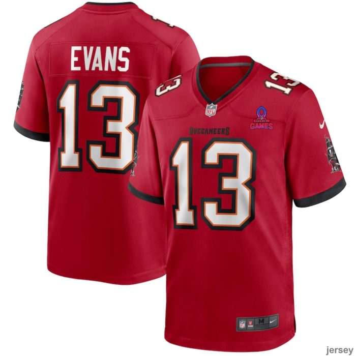 Mike Evans 13 Tampa Bay Buccaneers 2024 Pro Bowl Patch Game Men Jersey - Red