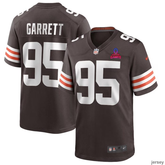 Myles Garrett 95 Cleveland Browns 2024 Pro Bowl Patch Game Men Jersey - Brown