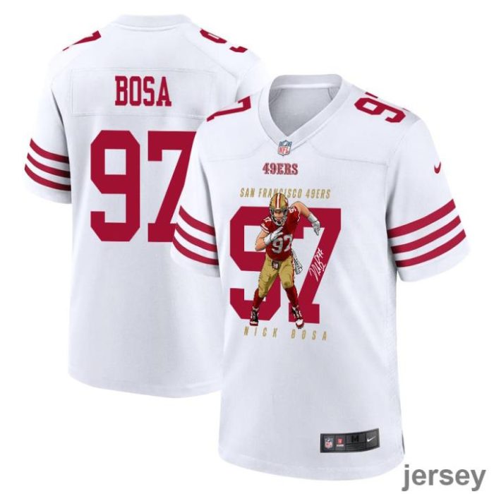 Nick Bosa 97 San Francisco 49ers Run Bosa Run Game Men Jersey - White