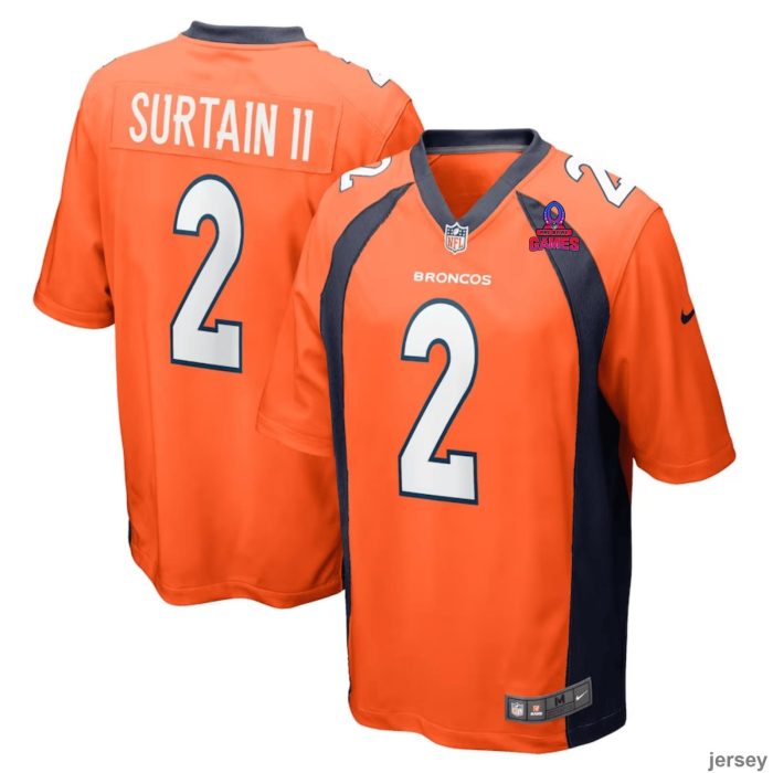 Pat Surtain II 2 Denver Broncos 2024 Pro Bowl Patch Game Men Jersey - Orange