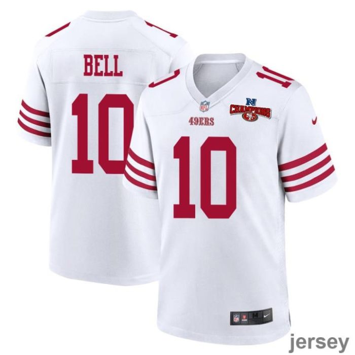 Ronnie Bell 10 San Francisco 49ers NFC Champions Patch Game Men Jersey - White