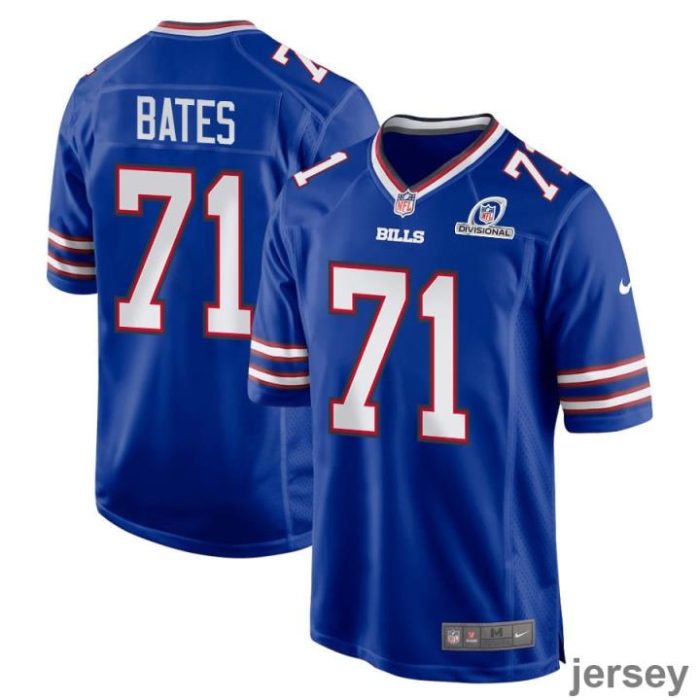 Ryan Bates 71 Buffalo Bills 2024 Divisional Patch Game Men Jersey - Royal