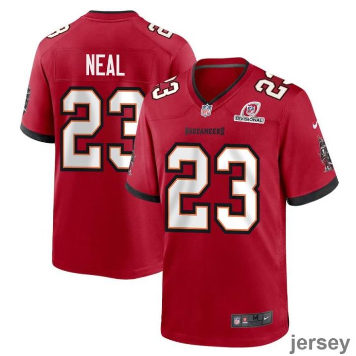 Ryan Neal 23 Tampa Bay Buccaneers 2024 Divisional Patch Game Men Jersey - Red