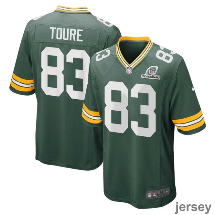 Samori Toure 83 Green Bay Packers 2024 Divisional Patch Game Men Jersey - Green