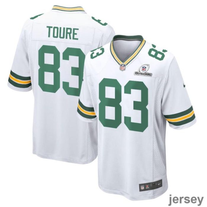 Samori Toure 83 Green Bay Packers 2024 Divisional Patch Game Men Jersey - White