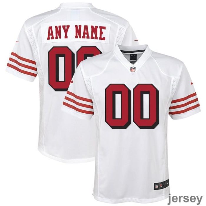 San Francisco 49ers Custom Alternate Game YOUTH Jersey - White