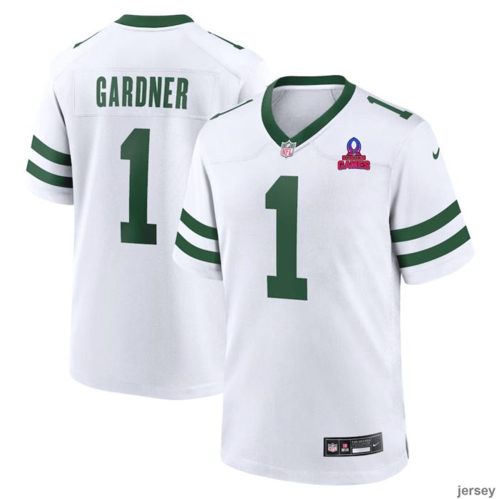 Sauce Gardner 1 New York Jets 2024 Pro Bowl Patch Alternate Game Men Jersey - White