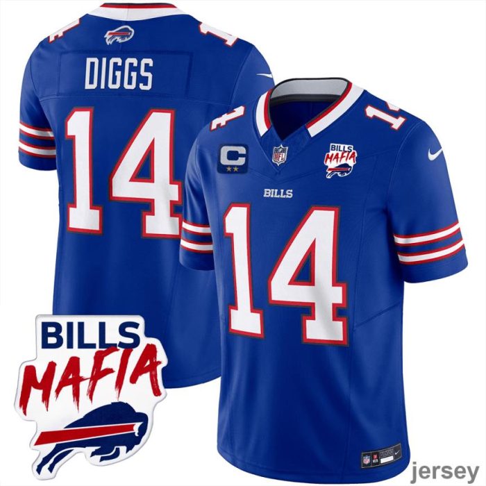 Stefon Diggs 14 Buffalo Bills Bills Mafia Patch Game Men Jersey - Royal