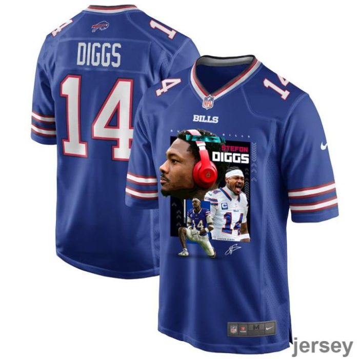 Stefon Diggs 14 Buffalo Bills Can You Diggs It Game Men Jersey - Royal