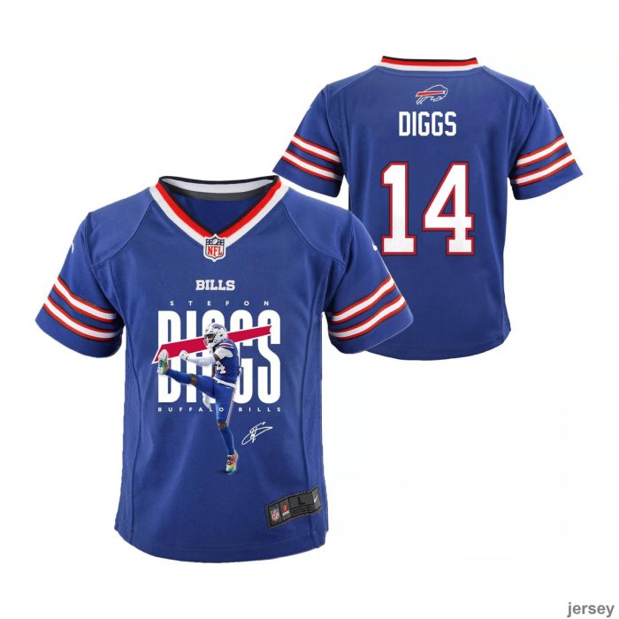 Stefon Diggs 14 Buffalo Bills Diggs Can Fly Game YOUTH Jersey - Royal