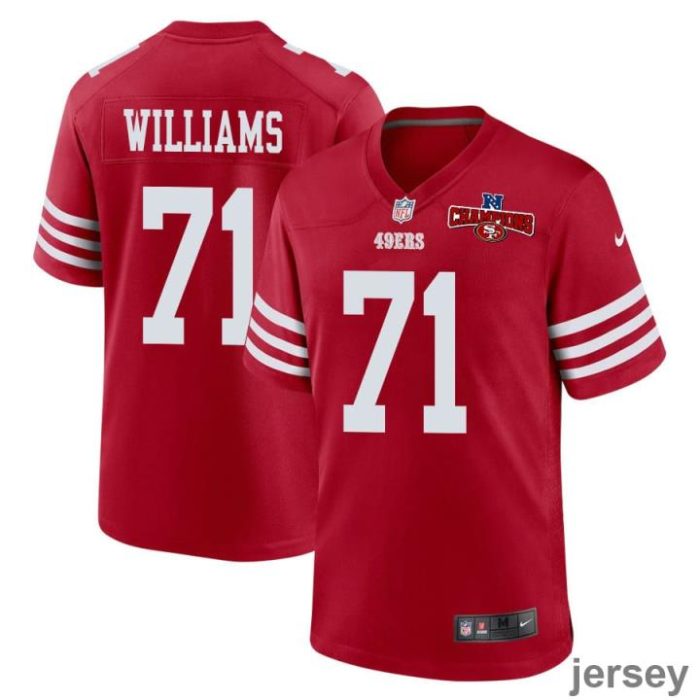 Trent Williams 71 San Francisco 49ers NFC Champions Patch Game Men Jersey - Scarlet