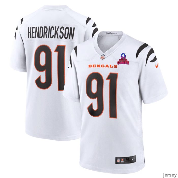 Trey Hendrickson 91 Cincinnati Bengals 2024 Pro Bowl Patch Game Men Jersey - White