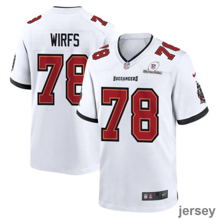 Tristan Wirfs 78 Tampa Bay Buccaneers 2024 Divisional Patch Game Men Jersey - White