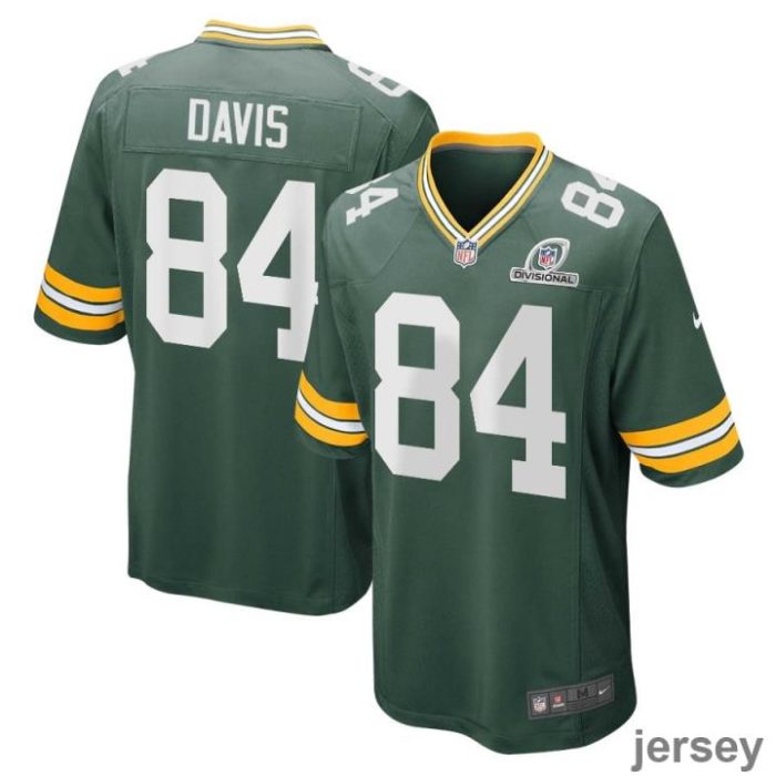 Tyler Davis 84 Green Bay Packers 2024 Divisional Patch Game Men Jersey - Green