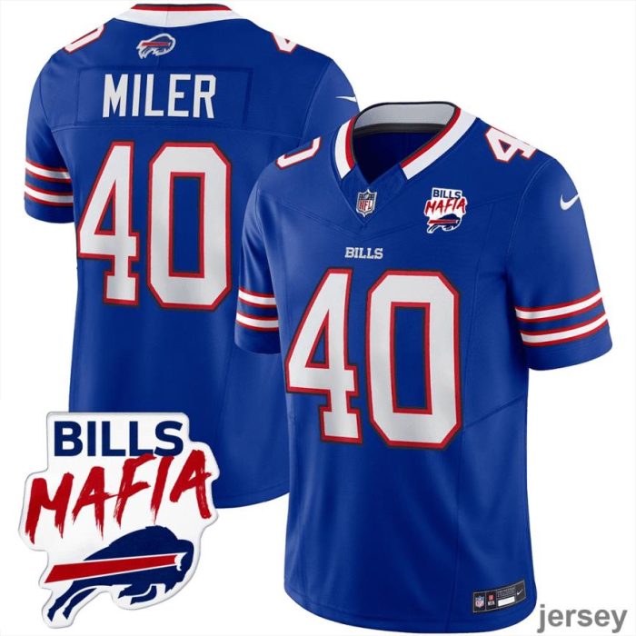 Von Miller 40 Buffalo Bills Bills Mafia Patch Game Men Jersey - Royal