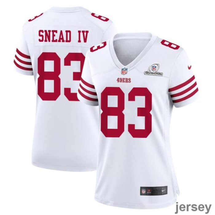 Willie Snead IV 83 San Francisco 49ers 2024 Divisional Patch Game Women Jersey - White